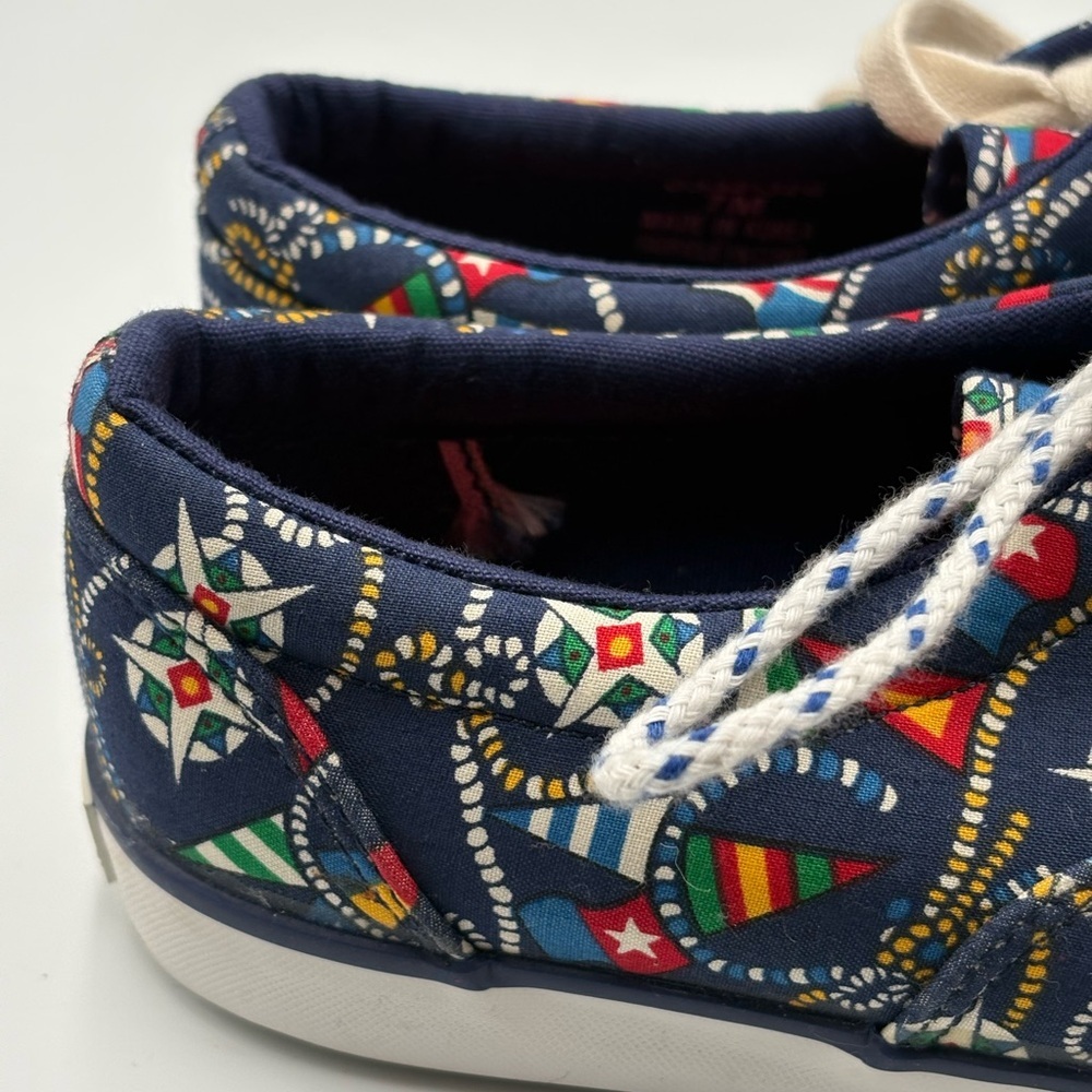 Vintage Liz Claiborne Nautical Canvas Sneakers Navy Blue Womens Size 7M - Picture 4 of 12